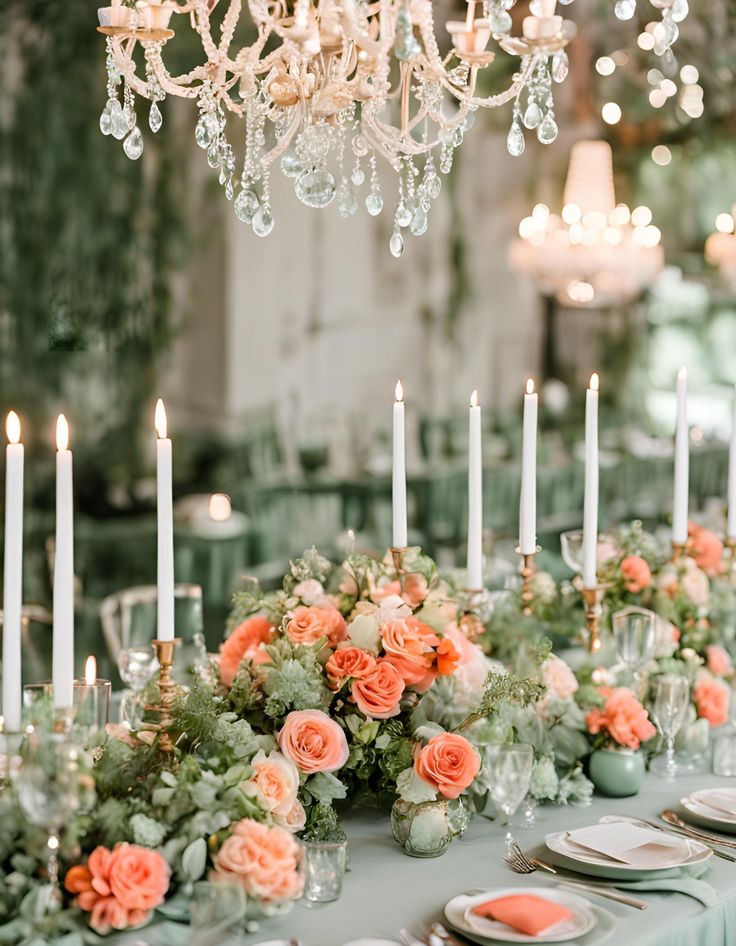 Coral and Sage Green