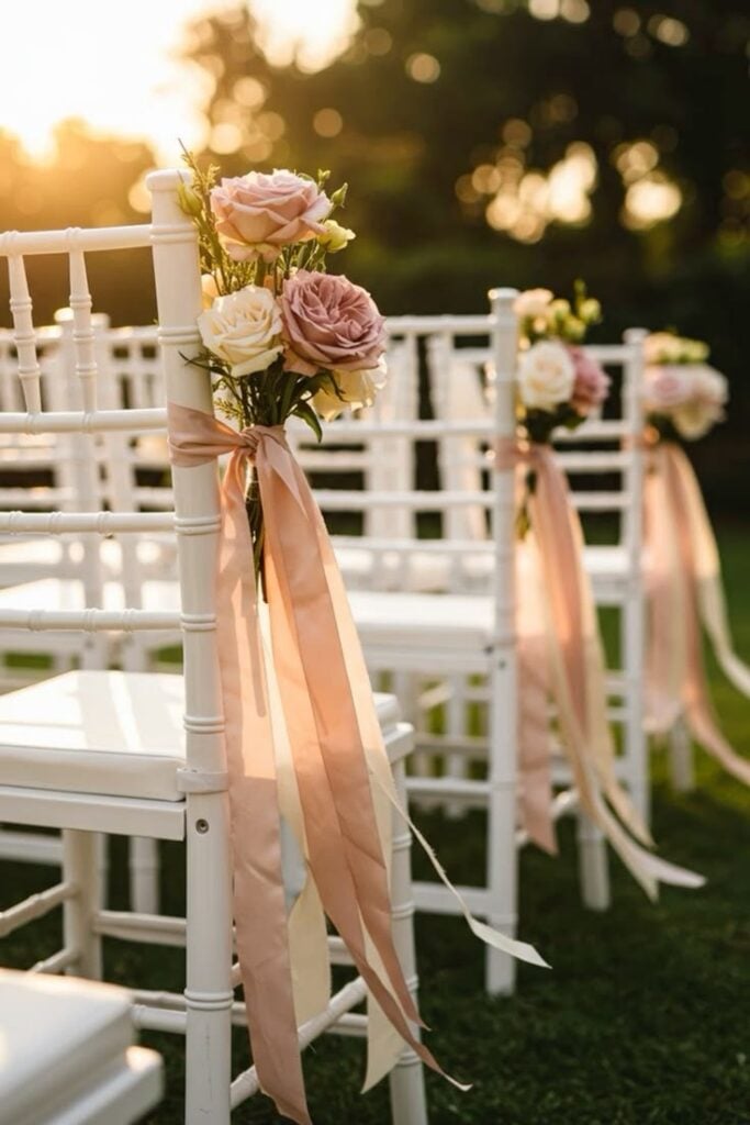  Decorate Chairs With Fresh Flowers