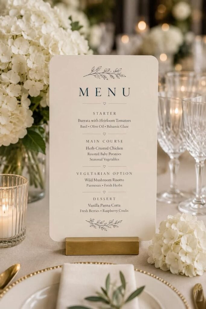 Display Beautiful Menu Cards