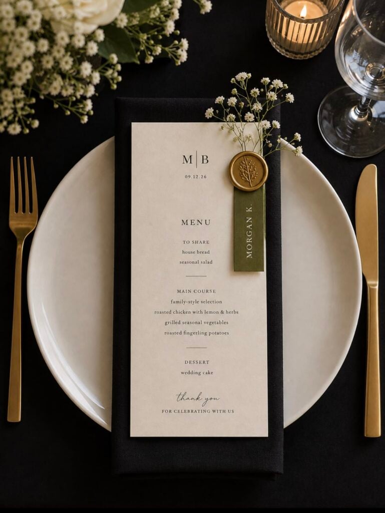 Display Menus at Each Place Setting