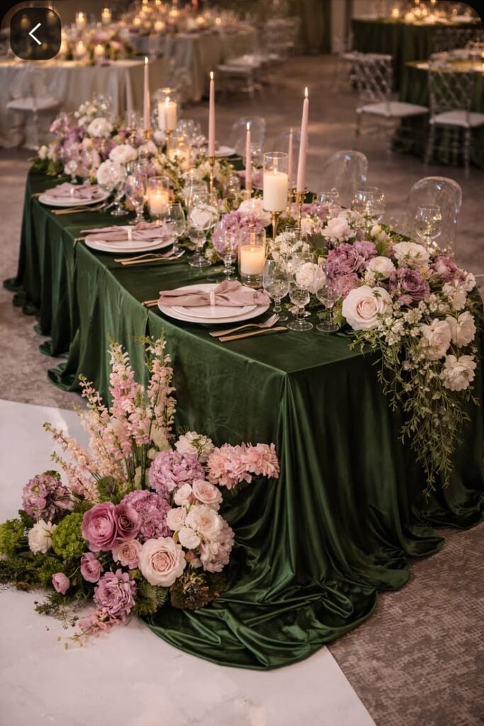 Emerald Green and Blush Pink