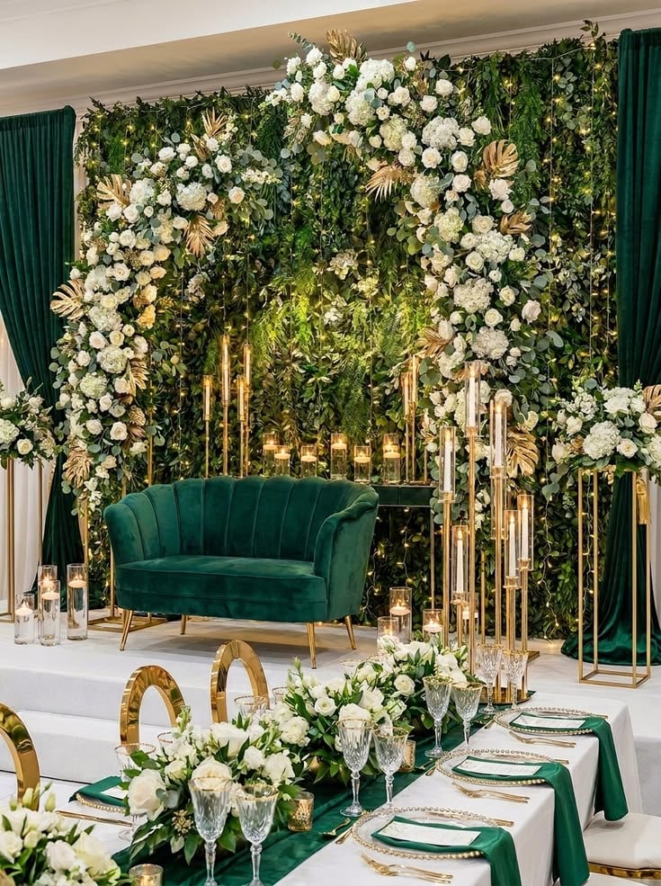 Emerald Green and Gold