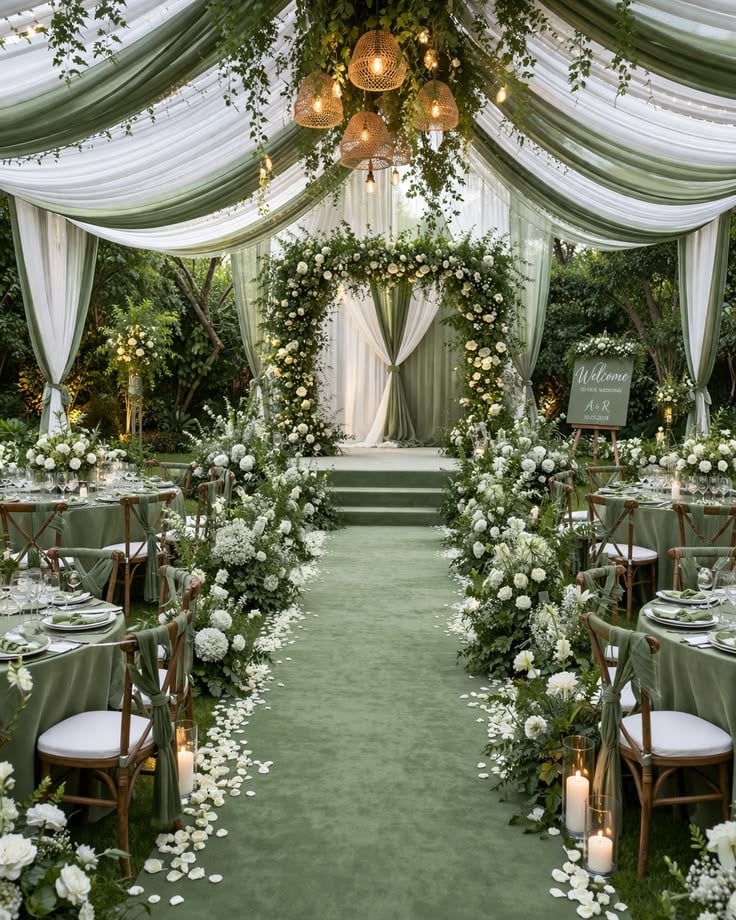 Forest Green and Cream