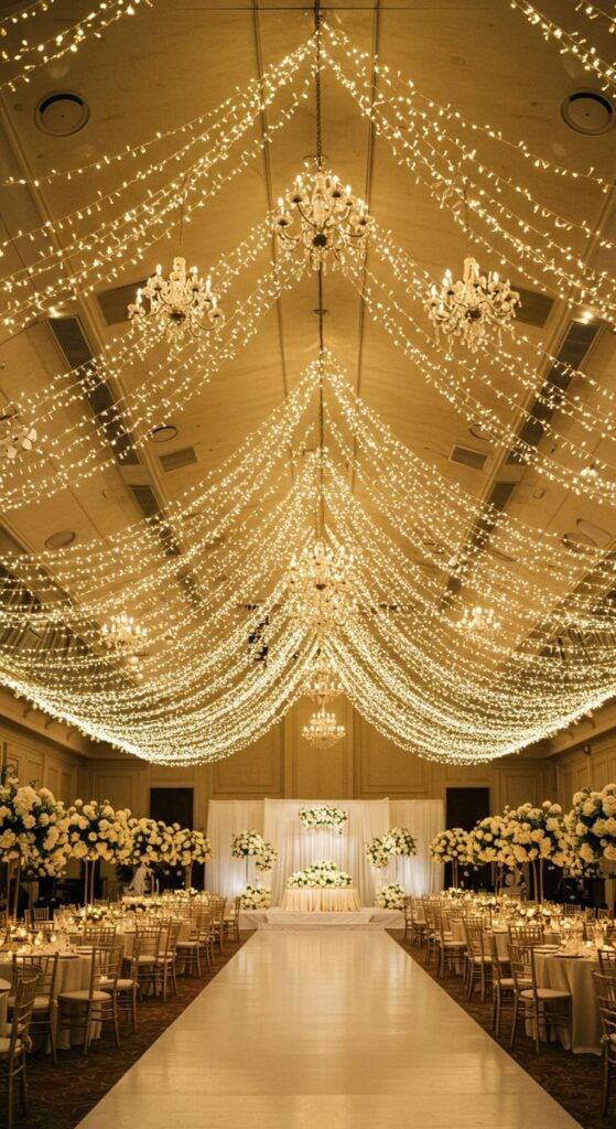 Hang Fairy Lights Across the Ceiling