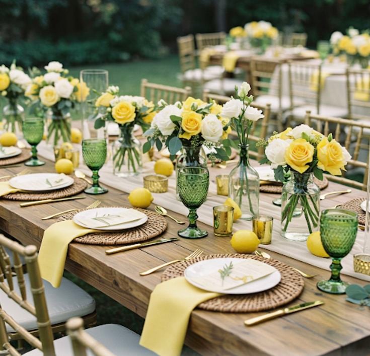 Lemon Yellow and Sage Green