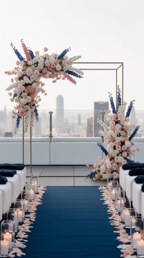 Navy Blue and Blush Pink