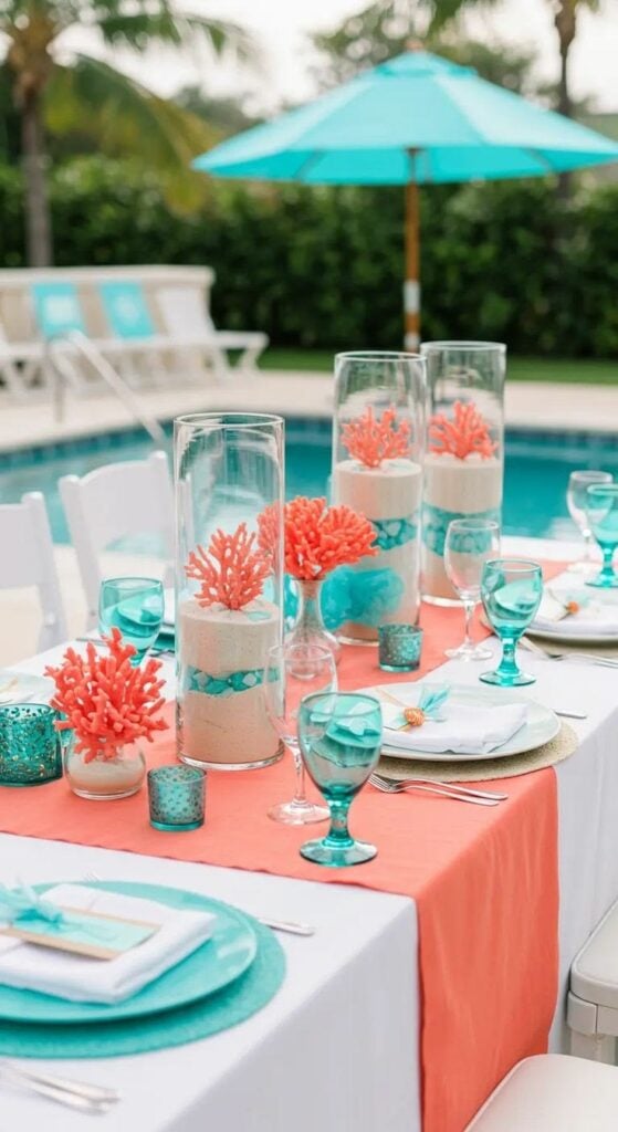 Turquoise and Coral