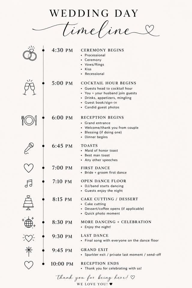Wedding Schedule